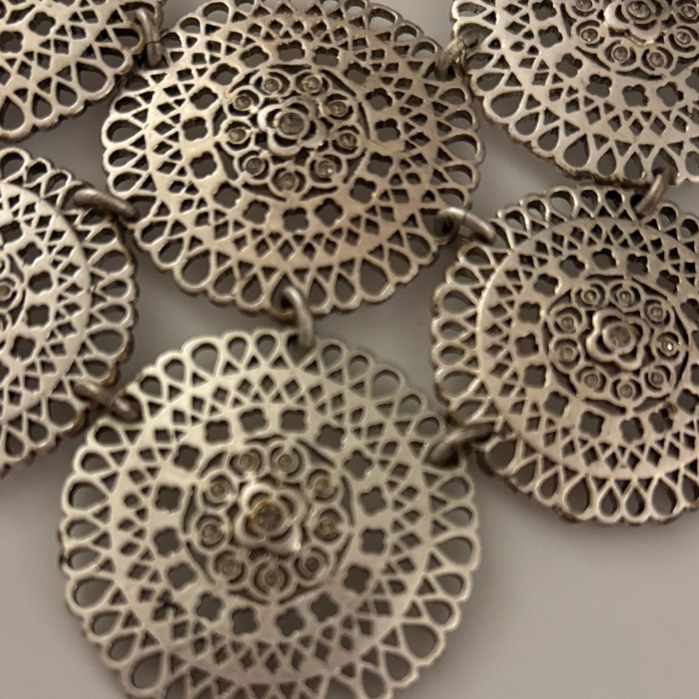 Elegant Silver Statement Necklace - Picture 3 of 6